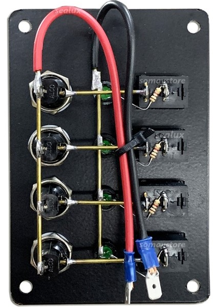 Marine 4 lü Switch Panel Yatay 12-24v Kontrol Paneli 80X120mm