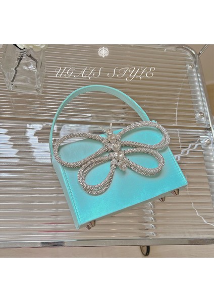 Gök Mavisi Kadın Altın Akşam Manşonlar Çanta Parti Balo Glitter Bling Çanta Gelin Düğün Çantalar Kelebek Şekilli Taklidi ile (Yurt Dışından)