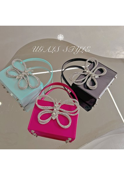 Gök Mavisi Kadın Altın Akşam Manşonlar Çanta Parti Balo Glitter Bling Çanta Gelin Düğün Çantalar Kelebek Şekilli Taklidi ile (Yurt Dışından) fiyatları