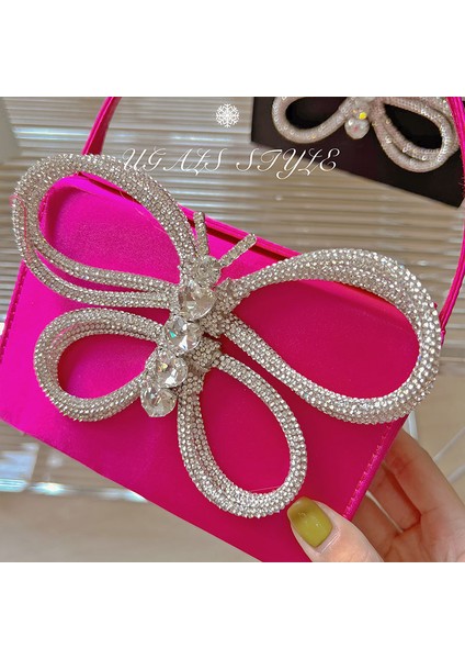 Gök Mavisi Kadın Altın Akşam Manşonlar Çanta Parti Balo Glitter Bling Çanta Gelin Düğün Çantalar Kelebek Şekilli Taklidi ile (Yurt Dışından) fırsatları