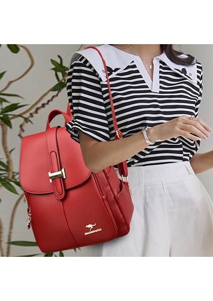 Mavi Yüksek Kaliteli Özel Deri Sırt Çantaları Kadınlar Için Bayanlar Sırt Çantası Moda Kadın Seyahat Sırt Çantası Sırt Çantası (Yurt Dışından)