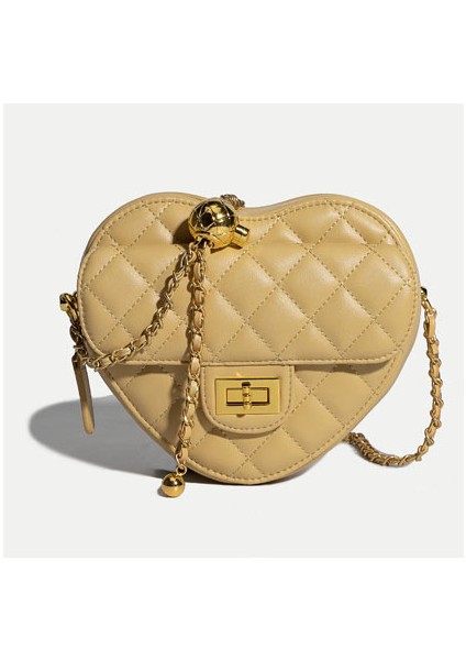 Bej Aşk Küçük Altın Top Elmas Zincir Çanta Kadın Yüksek Kaliteli Moda Çok Yönlü Küçük Koku Crossbody Çanta Koltukaltı Çanta (Yurt Dışından)