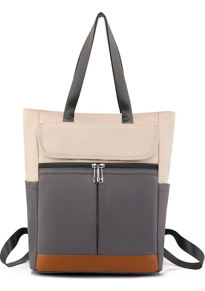 Gri Ultralight Oxford Sırt Çantası Kadınlar Için Büyük Kapasiteli Çift Amaçlı Seyahat Okul Çanta Moda Omuz Çantaları (Yurt Dışından)