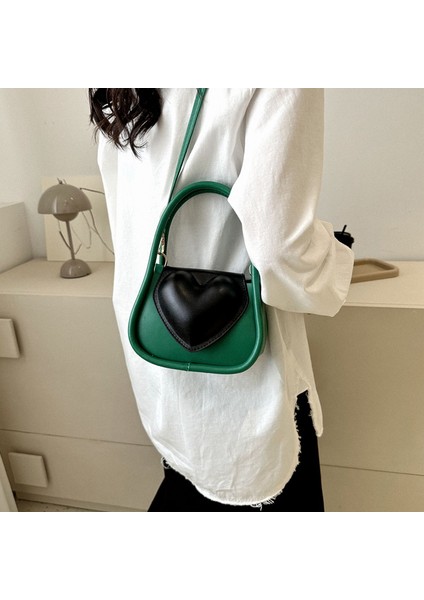 Yeşil 2023 Yeni Kadın Moda Tek Omuz Crossbody Çanta Aşk Küçük Sevimli Çanta (Yurt Dışından) modelleri