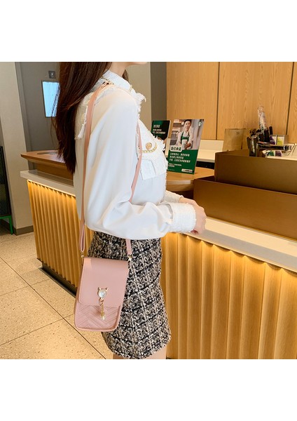 Kırmızı Kadın Inci Mini Cep Telefonu Omuz Çantası Eşkenar Dörtgen Messenger ÇANTA.Z0435 (Yurt Dışından) modelleri