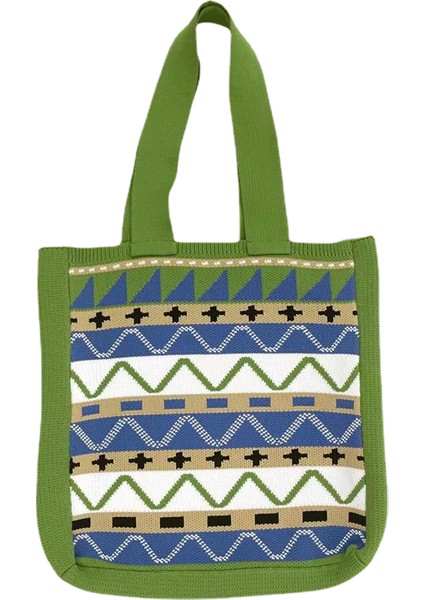 Ahşap Yeşil Özelleştirme Moda Alışveriş Örgü Sınır Ötesi Trend Örme Çanta Tote Kadın Omuz Çantaları Çok Yönlü Çanta (Yurt Dışından) fırsatları