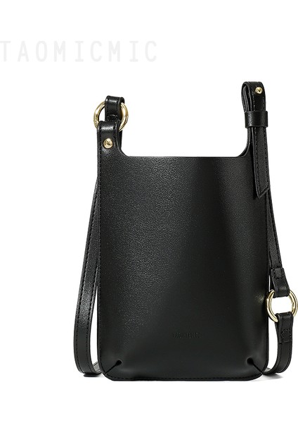 Siyah 2021 Yeni Moda Kadın Mini Dikey Asılmış Cep Telefonu Çantası Omuzdan Askili Çanta Crossbody Çanta Basit (Yurt Dışından)