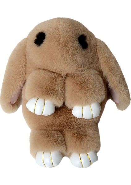 13 Sevimli Kabarık Tavşan Kürk Ponponlar Zincir Çanta Kadın Karikatür Tavşan Tek Kollu Çanta Kabarık Kawaii Tavşan Omuz Peluş Çanta Sırt Çantası Kız (Yurt Dışından)