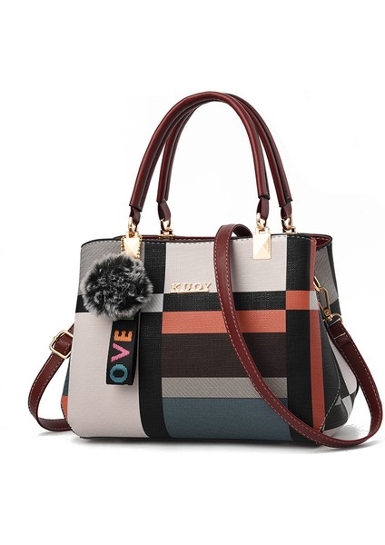 Koyu Kırmızı Kadın Çantası 2022 Yeni Kore Versiyonu Tek Omuz Messenger Çanta Moda Tüm Maç Işaretli Çanta (Yurt Dışından)