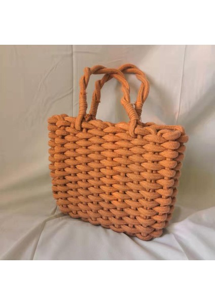 Turuncu Renkli Pamuk Halat Küçük Çanta Kadın Taşınabilir Çapraz Vücut Çanta Moda Vintage Kadın Çantaları (Yurt Dışından)