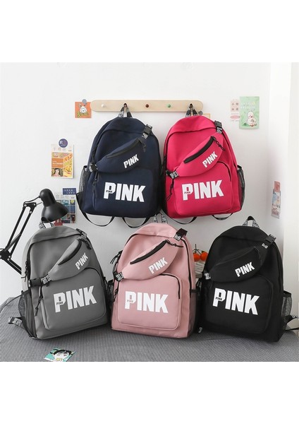 Derin Mavi Pembe Sırt Çantası Moda Çanta Su Geçirmez Dayanıklı Kadın Sırt Çantaları Fanny Paketi ile Okul Çantaları Öğrenciler Için Mochilas (Yurt Dışından) fiyatları