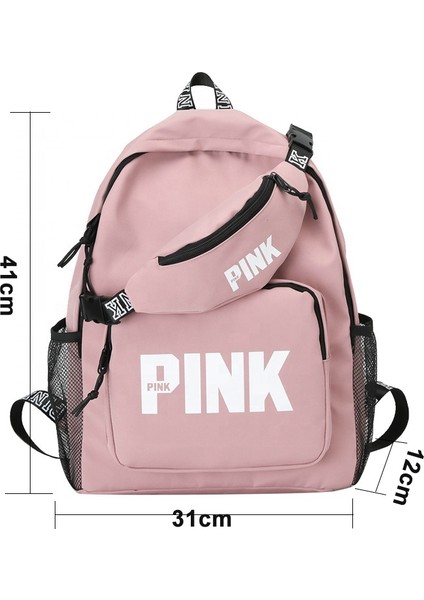 Derin Mavi Pembe Sırt Çantası Moda Çanta Su Geçirmez Dayanıklı Kadın Sırt Çantaları Fanny Paketi ile Okul Çantaları Öğrenciler Için Mochilas (Yurt Dışından) modelleri