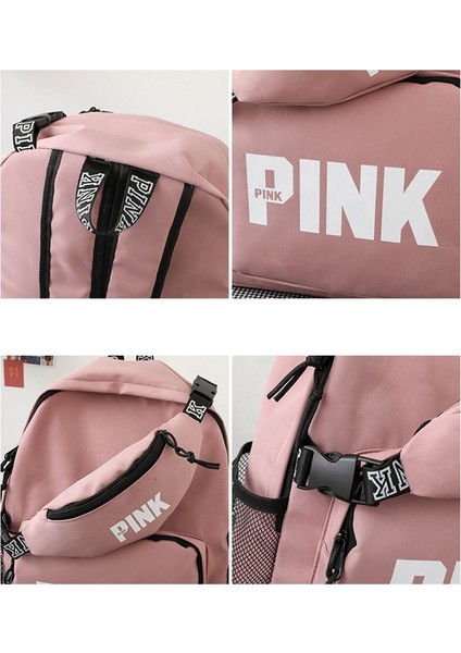Derin Mavi Pembe Sırt Çantası Moda Çanta Su Geçirmez Dayanıklı Kadın Sırt Çantaları Fanny Paketi ile Okul Çantaları Öğrenciler Için Mochilas (Yurt Dışından) indirimleri