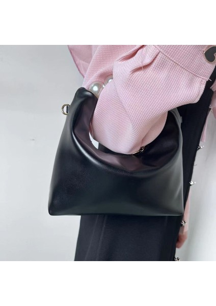 Pembe Küçük Moda Kıdemli Inci Çanta Kadınlar Için 2023 Yeni Mini Zincir Tek Omuz Crossbody Küçük Hamur Çanta (Yurt Dışından)
