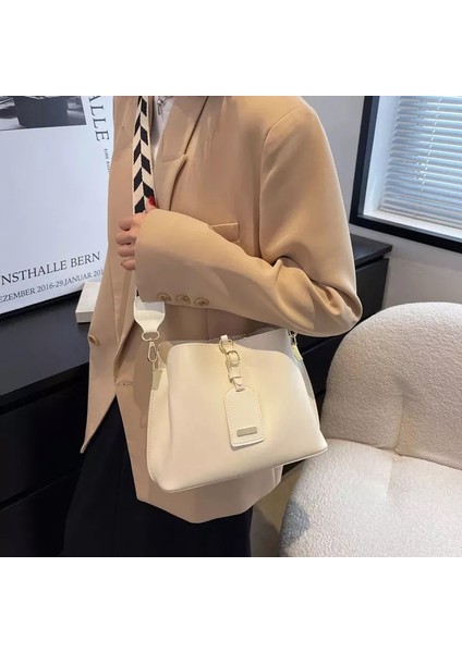 Kahverengi Kadın Çanta Moda Retro Geniş Omuz Askısı Büyük Kapasiteli Dikiş Deri Messenger Çanta Tek Omuz Kova Çanta (Yurt Dışından) fırsatları