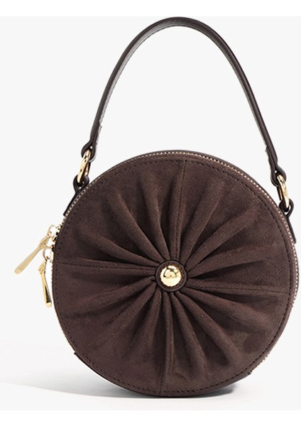 Siyah Ins Şık Kadın Çantaları Pileli Buzlu Deri Yuvarlak Şekil Çanta Üst Saplı Altın Zincir Moda Crossbody Çanta (Yurt Dışından) fiyatları
