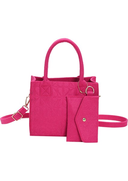 Turuncu 2023 Yeni Kadın Moda Çanta 2 Parça Set Retro Düz Renk Keçe Crossbody Omuzdan Askili Çanta Rahat Kadın Çanta (Yurt Dışından) fiyatları