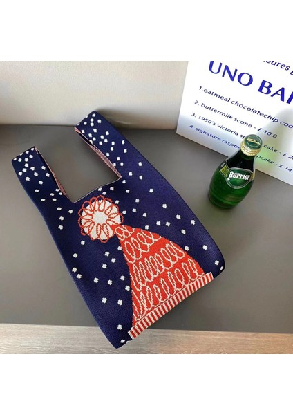 2 Yeni Tasarım Yeni Yıl Noel Tarzı Örgü Tote Çanta Moda Koltukaltı Kadın Hatta Çanta Kadın Örgü Çanta (Yurt Dışından) fiyatları