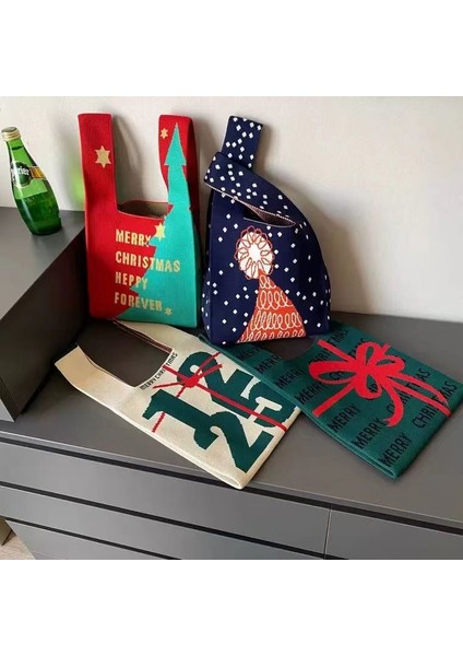 2 Yeni Tasarım Yeni Yıl Noel Tarzı Örgü Tote Çanta Moda Koltukaltı Kadın Hatta Çanta Kadın Örgü Çanta (Yurt Dışından) modelleri