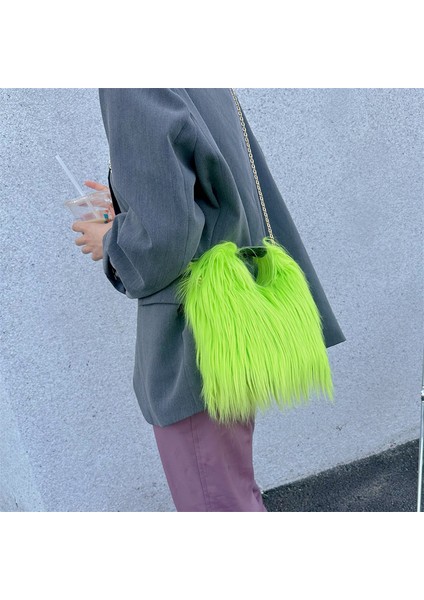 08 Tasarımcı Lüks Çanta Sahte Moğol Kürk Fabrika Outlet Bayanlar Sahte Koyun Derisi Peluş Çanta Uzun Koyun Derisi Çanta Messenger Çanta (Yurt Dışından) fırsatları