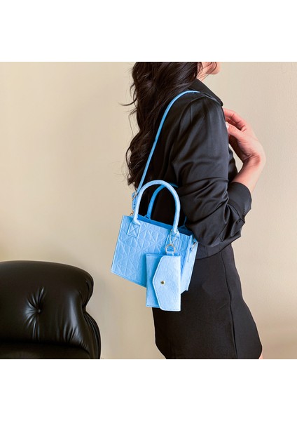 Turuncu 2023 Yeni Kadın Moda Çanta 2 Parça Set Retro Düz Renk Keçe Crossbody Omuzdan Askili Çanta Rahat Kadın Çanta (Yurt Dışından) fırsatları