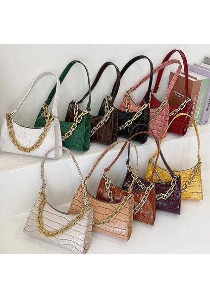 Bg Retro Casual Kadın Tote Omuz Çantası Moda Zarif Alışveriş Çantası Mini Çanta (Yurt Dışından) modelleri