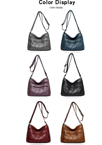 Sarı Kahverengi Vejetaryen Deri Crossbody Çanta Yeni Moda Yumuşak Pu Deri Retro Kadın Çanta Fermuar Crossbody Çanta (Yurt Dışından) modelleri