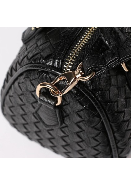 144-2#SIYAH Moda ve Çok Yönlü Büyük Kapasiteli Örgülü Kadın Çantası Tek Omuz Crossbody Çanta (Yurt Dışından) indirimleri