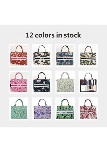 Stil 4 Yeni Trendy Tuval Yüksek Kaliteli Işlemeli Lüks Özel Kadın Çanta Lüks Marka Bayanlar Kitap Tote El Çantaları (Yurt Dışından) modelleri