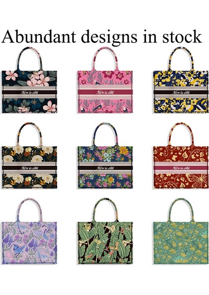 Stil 4 Yeni Trendy Tuval Yüksek Kaliteli Işlemeli Lüks Özel Kadın Çanta Lüks Marka Bayanlar Kitap Tote El Çantaları (Yurt Dışından) indirimleri