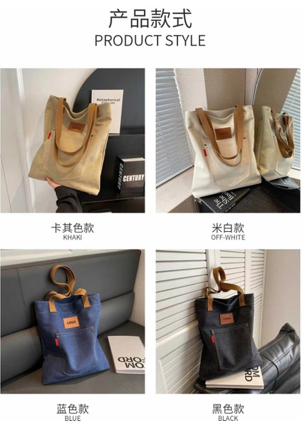 Derin Mavi Özel Logo Kanvas Çanta Tote Kadın Büyük Kapasiteli Kanvas Çantalar Çanta Tasarımcısı Kanvas Tote Çanta Handtaschen Damen (Yurt Dışından) modelleri
