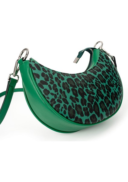 Yeşil 2023 Sıcak Satış Küçük Yarım Ay Leopar Baskı Kadın Omuzdan Askili Çanta Özel Logo Moda Kadın Çantası Omuz Çantaları Bayan Için (Yurt Dışından) modelleri