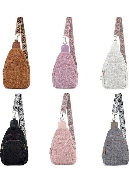 Mor Yeni Moda Kadın Crossbody Çanta 2023 Sonbahar Peluş Göğüs Çanta Bayan Fermuarlı Cebi DMA92418 (Yurt Dışından) fiyatları