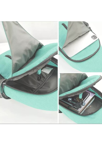Mavi Caldivo Moda Su Geçirmez Crossbody Sling Sırt Çantası Moda Omuz Göğüs Çantası Kulaklık Deliği ile Kadın Erkek Konu Polyester Zip (Yurt Dışından) fırsatları