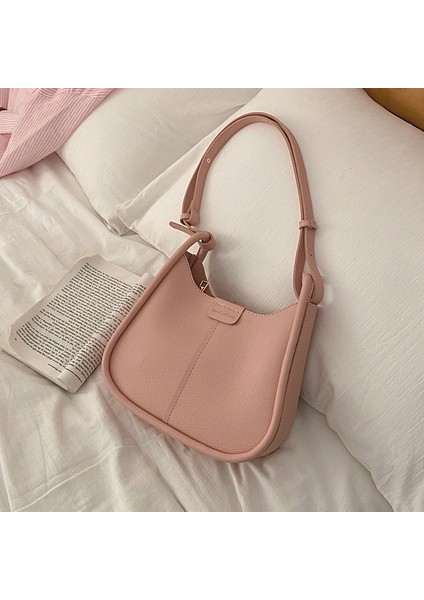 Pembe Kore Moda Koltuk Altı Çanta Kadın 2023 Yeni Basit ve Yüksek Kaliteli Tek Omuz Çok Yönlü Çapraz Vücut Çanta (Yurt Dışından)