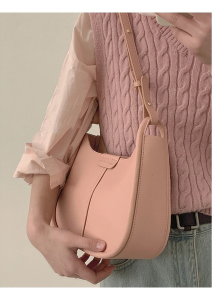 Pembe Kore Moda Koltuk Altı Çanta Kadın 2023 Yeni Basit ve Yüksek Kaliteli Tek Omuz Çok Yönlü Çapraz Vücut Çanta (Yurt Dışından)