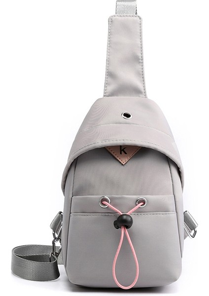 Gri Özelleştirilmiş Moda Kadın Rahat Spor Naylon Kese Bir Omuz Crossbody Göğüs Çantası (Yurt Dışından)