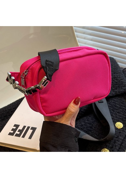 Kırmızı Senior Sense Küçük Çanta Kadın Moda Kanvas Crossbody Çanta Niş Kadın Göğüs Çantası (Yurt Dışından)