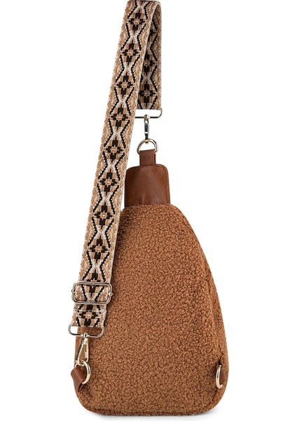 Kahverengi Yeni Moda Kadın Crossbody Çanta 2023 Sonbahar Peluş Göğüs Çanta Bayan Fermuarlı Cebi DMA92418 (Yurt Dışından) indirimleri