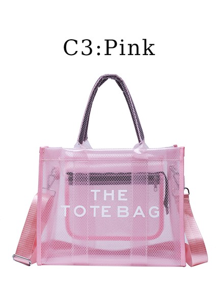 C3 Plaj Su Geçirmez Jöle Pvc Zip Kilit Temizle Bez Çantalar Cepli ve Fermuarlı Şeffaf Pvc Tote Çanta 3147 (Yurt Dışından)