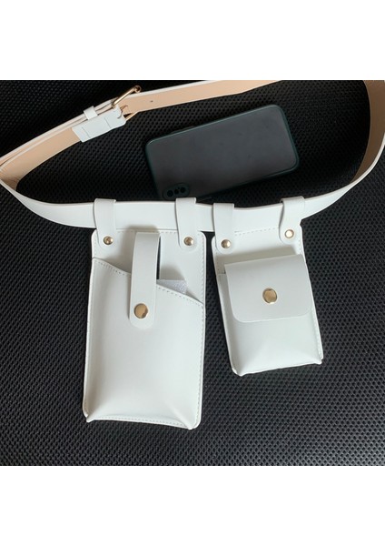 Siyah Iki Parçalı Moda Bel Çantası Kadınlar Için 2023 Yeni Scooter Punk Cep Telefonu Bel Çantası (Yurt Dışından) fiyatları