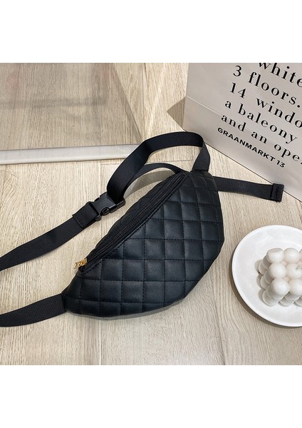 2 Yeni Kadın Bel Çantası Bayan Messenger Çanta Elmas Kafes Göğüs Çantası Kadın (Yurt Dışından)