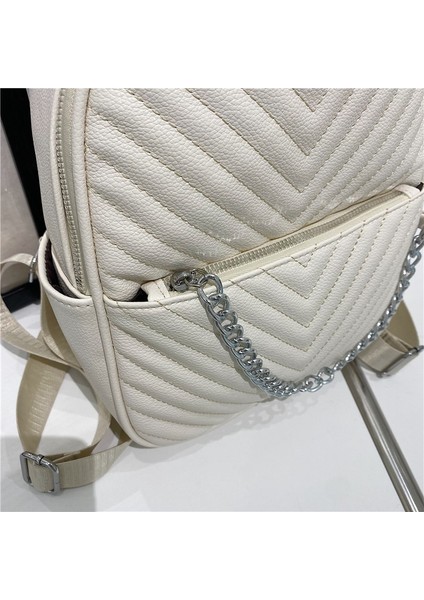 Pembe Mipurela Mochila Yeni Varış Büyük Kapasiteli Sırt Çantası Zincir Dekorasyon Kadınlar Için Pu Deri Sırt Çantaları (Yurt Dışından) indirimleri