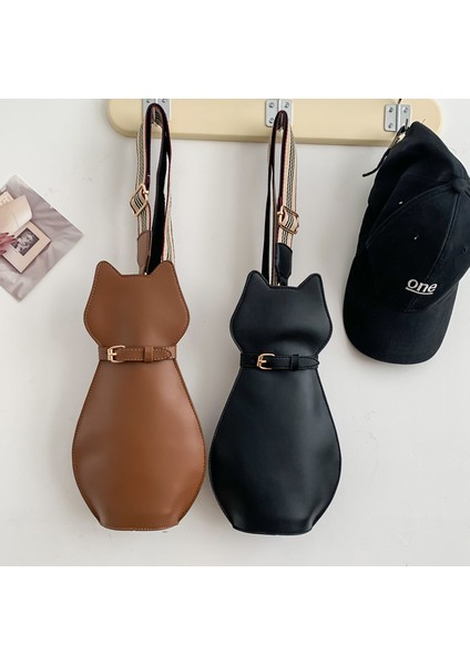 Gri 16*30*4 cm Jowyar Karikatür Kedi Şekli Kadın Küçük Crossbody Çanta Çanta Moda Çanta Yaz Seyahat Çantası Kadın (Yurt Dışından) modelleri