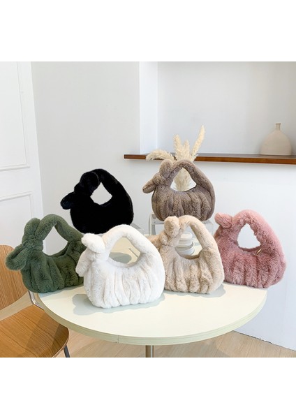 Deve Mu Mini Peluş Yumuşak Tote Debriyaj Sonbahar Kış Kadın El Çantası Moda Lüks Tasarımcı Çanta Cep Telefonu Çanta Kılıfları (Yurt Dışından) modelleri