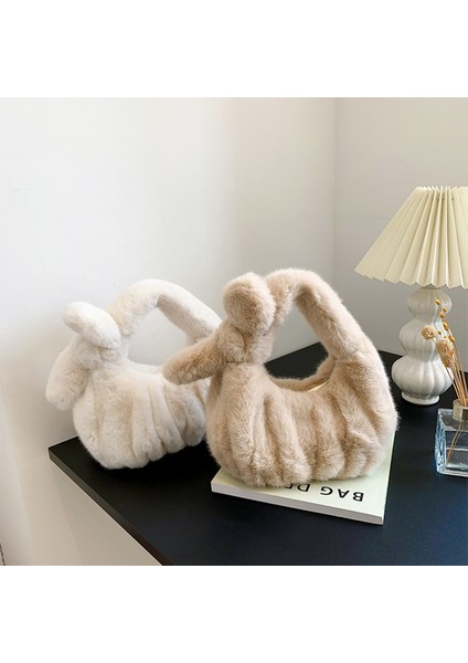 Deve Mu Mini Peluş Yumuşak Tote Debriyaj Sonbahar Kış Kadın El Çantası Moda Lüks Tasarımcı Çanta Cep Telefonu Çanta Kılıfları (Yurt Dışından) fırsatları