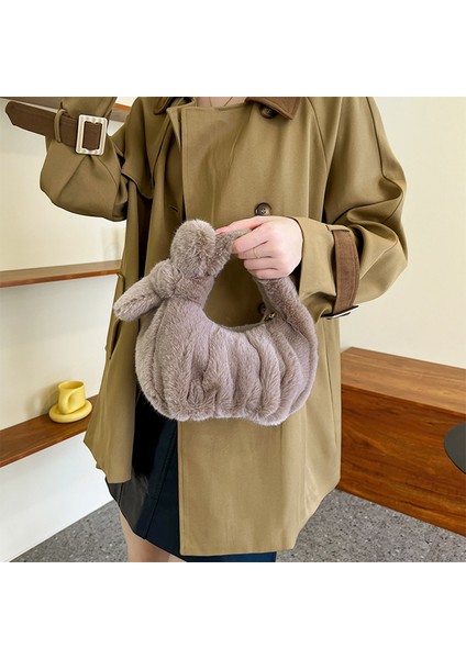Deve Mu Mini Peluş Yumuşak Tote Debriyaj Sonbahar Kış Kadın El Çantası Moda Lüks Tasarımcı Çanta Cep Telefonu Çanta Kılıfları (Yurt Dışından) indirimleri