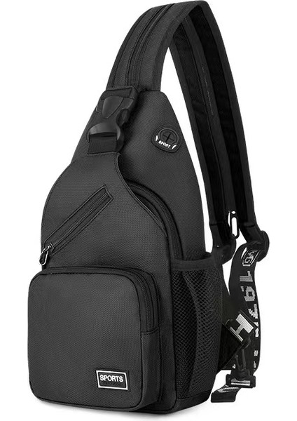 Gösterildiği Gibi Lüks Su Geçirmez Crossbody Sling Sırt Çantası Açık Seyahat Yürüyüş Kulaklık Deliği ile Kadın Erkek Rahat Moda Omuz Göğüs Çantası (Yurt Dışından)