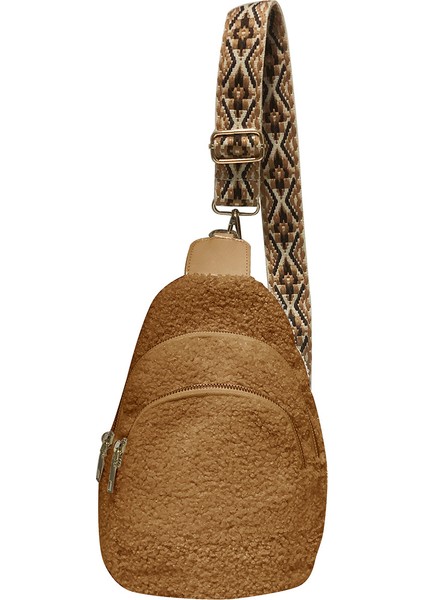 Sarı Yeni Varış Kadın Kızlar Sherpa Göğüs Çanta Retro Moda Sonbahar Kış Açık Spor Rahat Kadınlar Için Crossbody Çanta (Yurt Dışından)