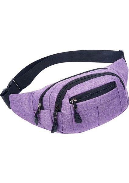 Mor Kalça Göbek Spor Serseri Yeni Tuval Üç Katmanlı Fermuarlı Göğüs Kemeri Çantası Erkekler Kadınlar Için Bel Çantası Erkek Kadın Fanny Paketi (Yurt Dışından) fiyatları
